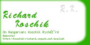 richard koschik business card